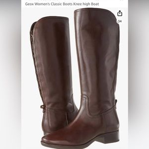 Brand new,GEOX Women's Classic Boots Knee high Boat, colour: coffee, size: 8 USA